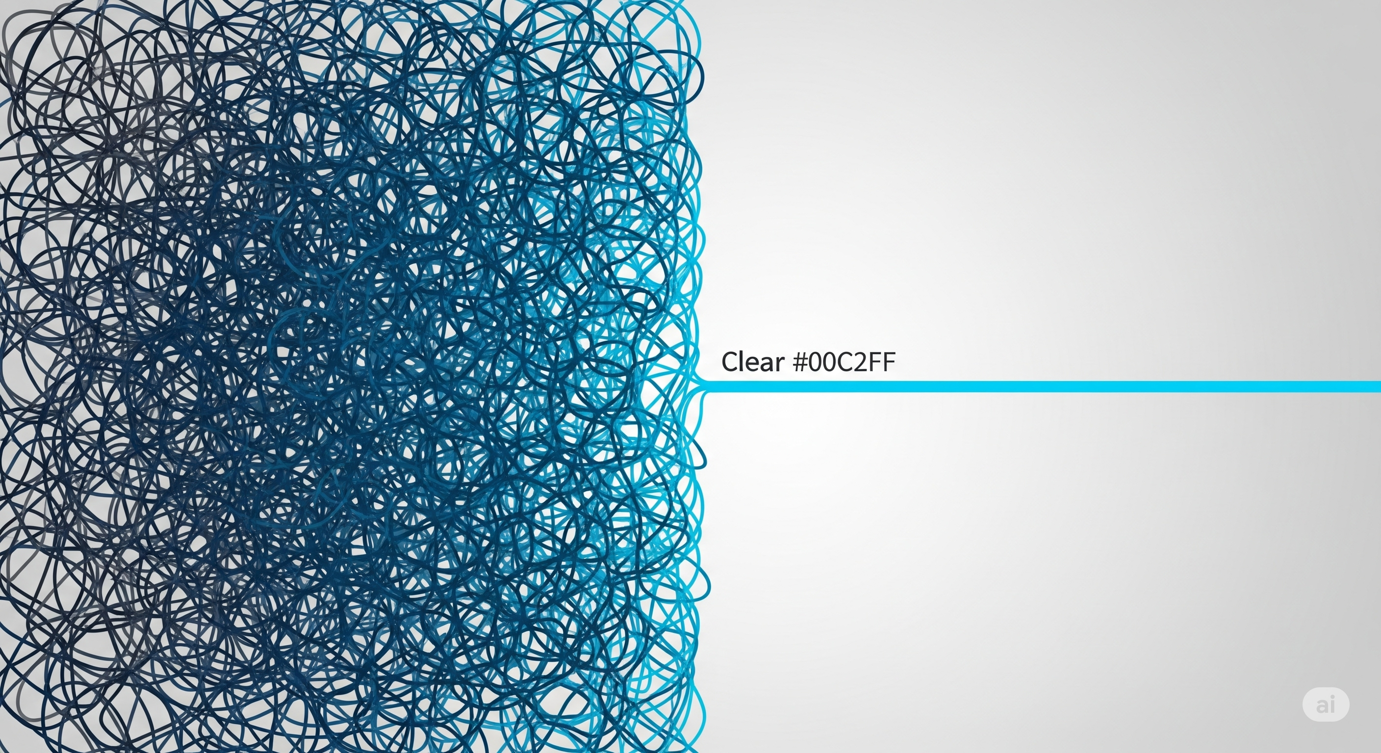 Abstract graphic showing complexity vs. clarity